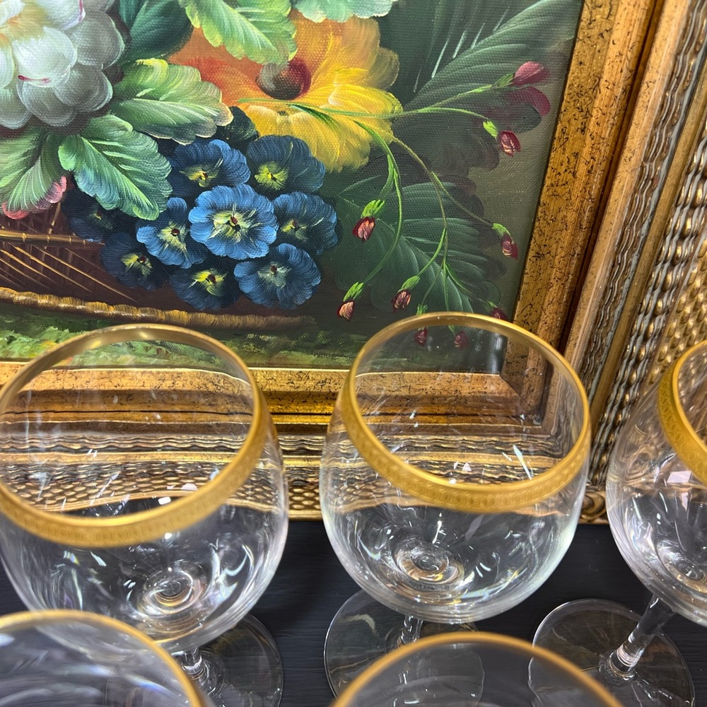 Lenox Gold Rim Wine Glass Set - Picture 6 of 10